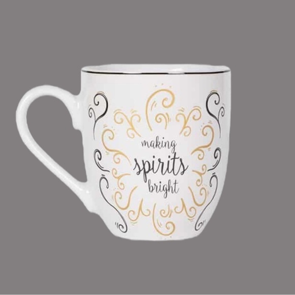 Nwt Fitz & Floyd “Making Spirits Bright” Set of 2 Coffee Cake Mugs - Picture 3 of 5